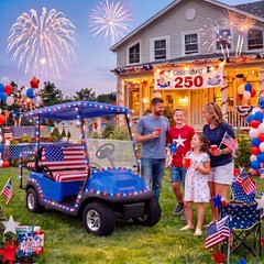 Create Festive Vibes with 33ft Red White Blue Golf Cart LED Lights – 100 Bulbs