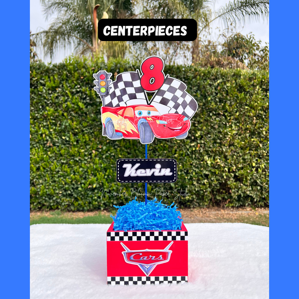 Lightning McQueen, CARS centerpieces, Disney cars birthday party