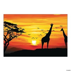 African Safari Backdrop Banner – Party Decor – Wall One Size, Multicolor