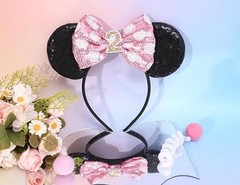 Mouse Ears Birthday Headband – 2nd Birthday Party Pink Headband