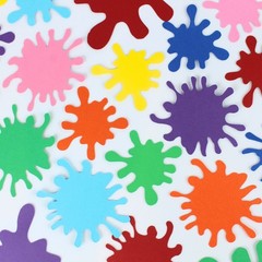 Primary Colored Paint Splatter Cutouts Art Party Teacher Decorations Birthday