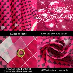 XtraLarge Happy Birthday Backdrop – 72×44 Inch | Pink Happy Birthday Banner for