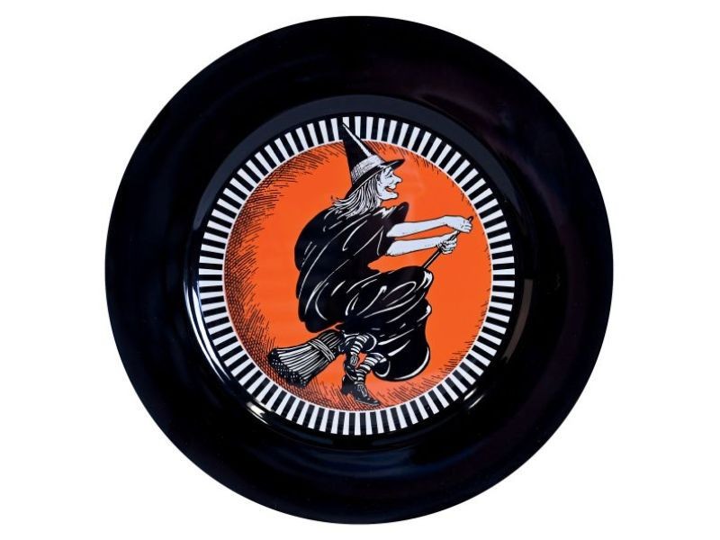 Vintage Halloween Witch Platter 12 pc Retro Tableware Plates Trays Party Platter