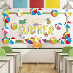 48Pcs Beach Ball Cutouts Summer Bulletin Board Decorations Colorful Beach Ball P