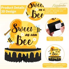 9-Piece Bumble Honeycomb Centerpieces – Table Decorations for Birthday Party,…