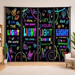 4 Pack VBS Bible Verse Banner Set Welcome to Decor 24×73 Inch Neon Light Chri…