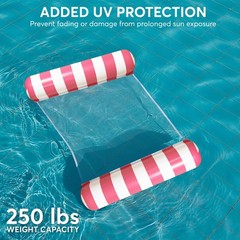 4 Pack Inflatable Pool Hammock Floats with Air Pump and Beach Ball, 4-in-1 Wa…