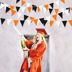 Orange Black White Halloween Pennant Halloween Triangle Flag Hanging Decoration