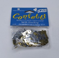 American Greetings Confetti Love Hearts Silver & Gold Valentine’s Day Table Deco