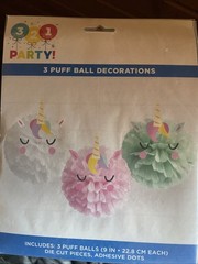 321Party Puff Ball Decorations, 15 Puff Balls Total