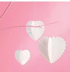 8ct Heart Multipack White Hanging Decor – Spritz Valentin’s day Decoration