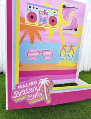 Malibu cafe Photo Booth, 6.3ft by 5.4ft, custom name, Malibu cafe photo box, lif