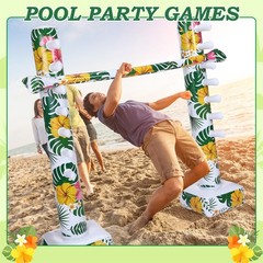 Hawaiian Inflatable Limbo Game 59 Inch Luau Party Games Palm Leaf Aloha Infla…