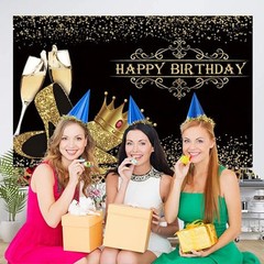 Theme Birthday Party Background Shiny8x6ft Happy Birthday Backdrop Lady Queen..