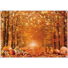 7x5ft Fall Photography Backdrop Autumn Maple Leaves Pumpkin Friendsgiving Backgr
