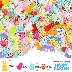 2000 PCS Easter Confetti Glitter Metallic Foil Rabbit Egg Chicken Table