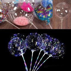Large Balloon Sticks with Big Cups, 35 Sets Thickened 17inch Long Clear Bobo …