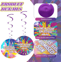 24 Pack 2026 VBS Hanging Decorations Illumination Themed Spiral Swirl Decoration
