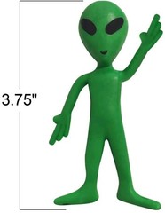 6 Green Alien Bendable UFO Action Figure Outer Space Rubber Craft Child Toy Set