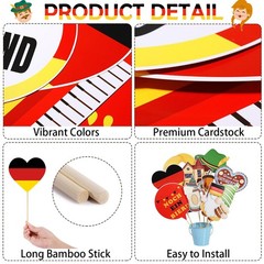 37 PCS German Photo Booth Props Germany Birthday Party Oktoberfest Decor