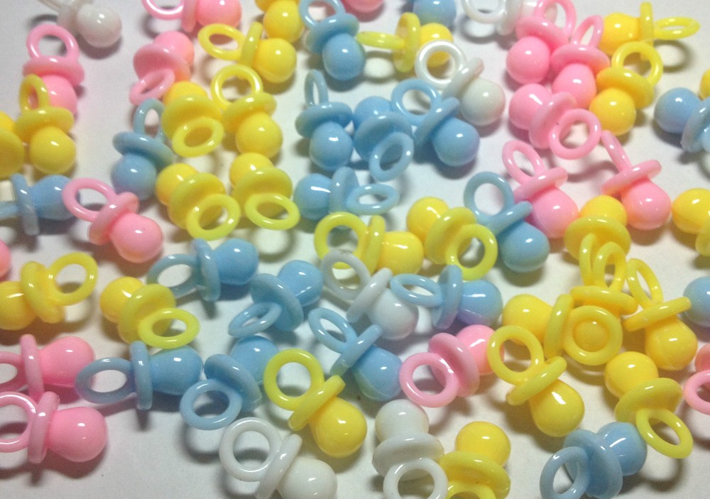 Assorted 7/8″ Mini Pacifiers Baby Shower Charm Favor Party Game Decorations Mix