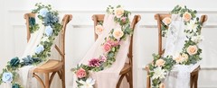 Flower Garland Decorations, 6.07Ft Pink Floral Rose Garland, Artificial