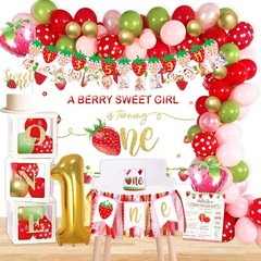 Strawberry Sweet One Birthday Decor