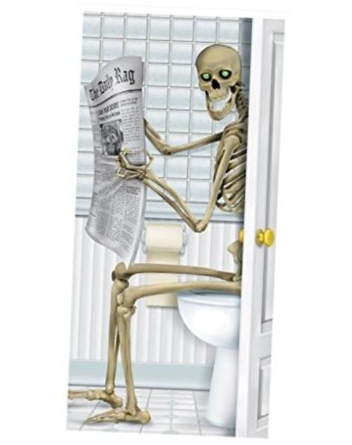 Skeleton Restroom Door Cover Party Accessory (1 Count) (1/Pkg)