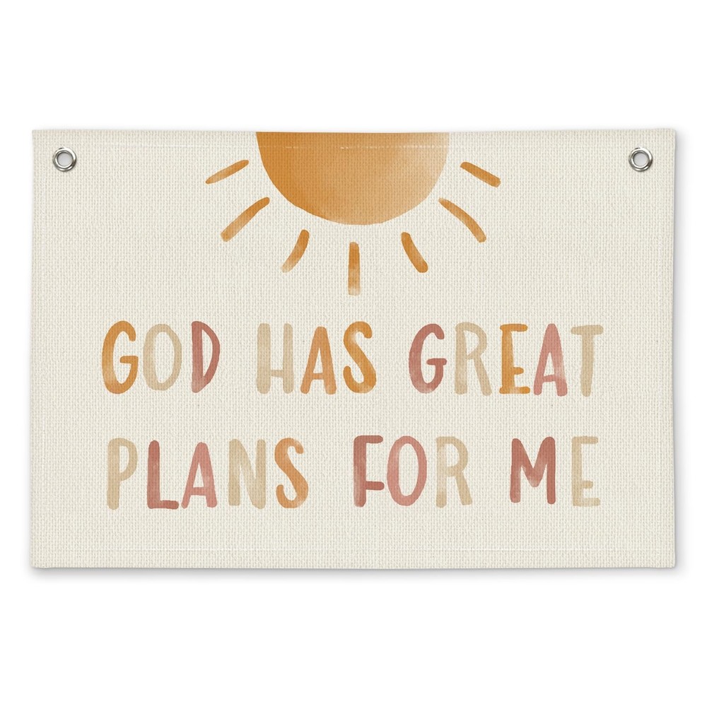 Christian Bible Verse Boho Sunshine Nursery Room Decor – Linen Banner Wall Ha…