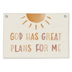 Christian Bible Verse Boho Sunshine Nursery Room Decor – Linen Banner Wall Ha…