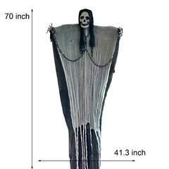 70″ Halloween Haunted House Ghost Hanging LED & Sound Indoor/Outdoor Home Decor