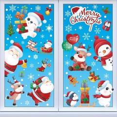 168 Pcs Christmas Window Decorations – Merry Clings White