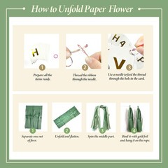 Sage Green Party Decorations with Banner, Tissue Tassels, Pompoms, Balloons, …