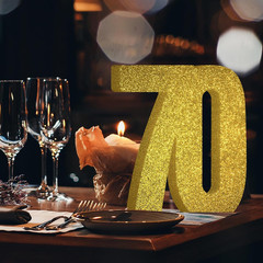 70Th Birthday Decorations for Men and Women,70Th Anniversary Decorations,Gold Gl
