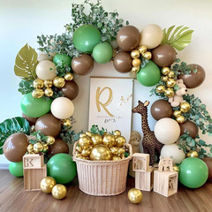 Brown Balloons, 129Pcs Different Sizes 18 12 10 5 Inches for Garland Arch Kit, P