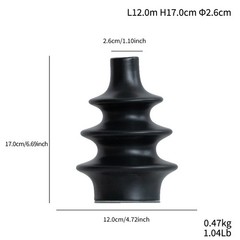 Modern Spiral Ceramic Vase – Minimalist Black White Floral Vessel for Home Decor