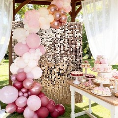 30pcs Shimmer Wall Backdrop Square Glitter Sequin Panels Wedding Birthday Decor