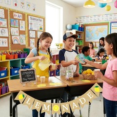 Lemonade Stand Banner for Kids – Rustic Lemonade Banner Sign for Lemonade Sta…
