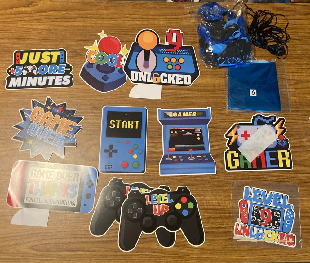 level 9 unlocked gamer birthday party supplies
