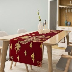 JanJCurt Chinese Dragon Table Runner, Happy Chinese New W13″x L108″ Asian-10