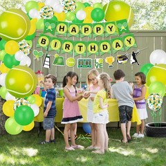Tennis Party Decorations, Includes Tennis Happy Birthday Banner, Tennis Ballo