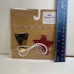 Mini USA Banner Kit Red Stars & Gold Triangle 10 Pennants 24” Twine 2 Pack