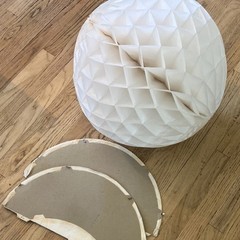 Vintage White Party Honeycomb Ball Paper Cardboard Decorations s/3