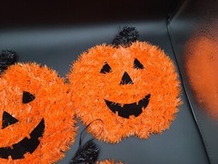 3 Shimmer Tinsel Pumpkin Halloween Home Decor Front Door