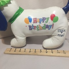 Happy Birthday 11″ Long Autograph Plush Stuffed Dog No Pen
