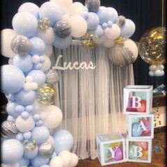 Customize Transparent Balloon Letter Box for Birthday Parties, Gender Reveal etc
