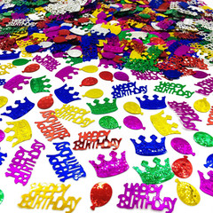 Happy Birthday Confetti-Foil Sprinkles Multicolor Sequins, Metallic for Birthday