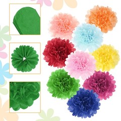 20 PCS 4 Inch Colorful Tissue Paper Pom Poms Party Decorations Dark Green