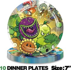 Plants vs Zombies Party Decorations Set Plates Balloons Banner Cake Toppers