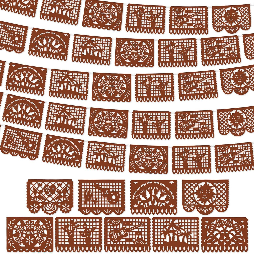4 Pack 59 Ft Papel Picado Banner Mexican Talavera Party Plastic Fiesta Banner Me
